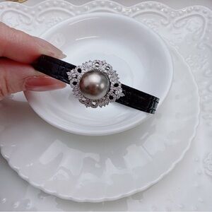 26P92 S925 Stamped Tahitian Sea Pearl Watch Bracelet Pendant 2in1